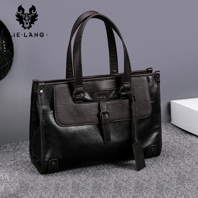 Мужской портфель, мужская сумка, кожаная черная сумка, мужская кожаная сумка через плечо, сумка-мессенджер, повседневная дорожная сумка, 15 дюймов, сумка для ноутбука