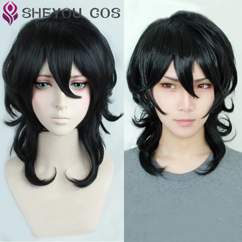 Game Anime Ensemble Stars Sakuma Rei 40cm Short Black Hair Heat Resistant Cosplay Costumes Cos Hair