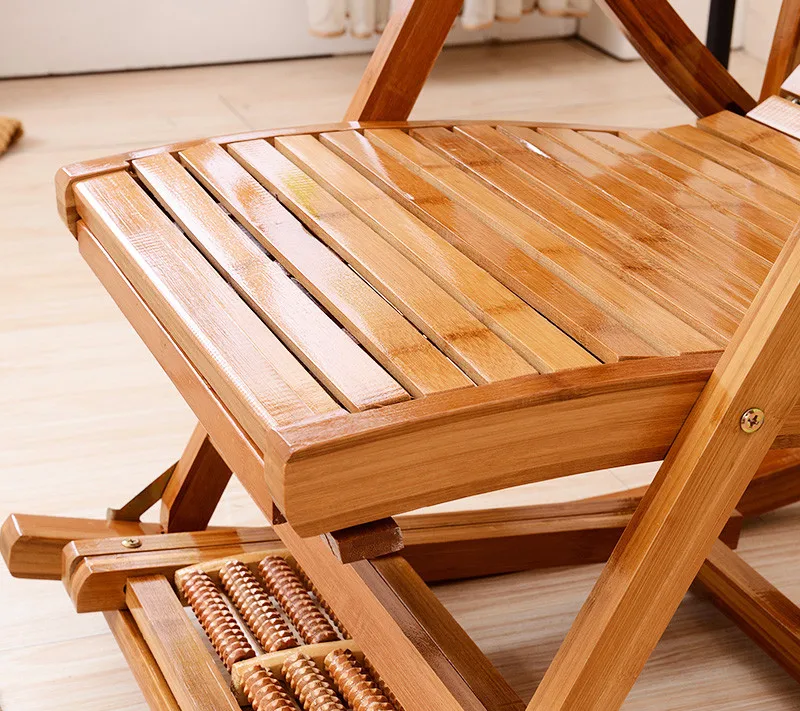 Складное бамбуковое кресло-качалка с оттоманкой для помещений/улицы, шезлонг, шезлонг, бамбуковая мебель, кресло-качалка