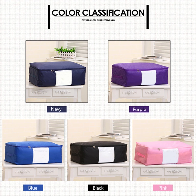 VEAMOR أكسفورد تخزين اللحاف حقيبة لطي زائد حجم المعزي الحاويات المنزل التخزين المنظم بطانية أكياس خزانة ملابس