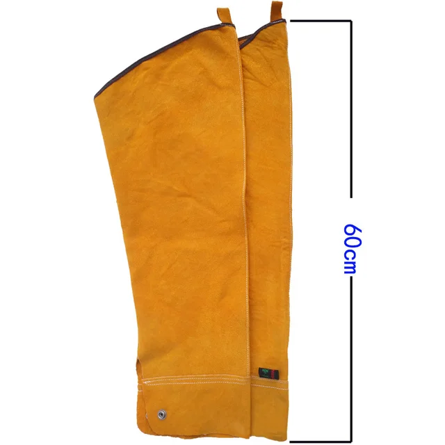 Leather Heat Resistant Welding Arm Sleeves Button Closure Safety Work