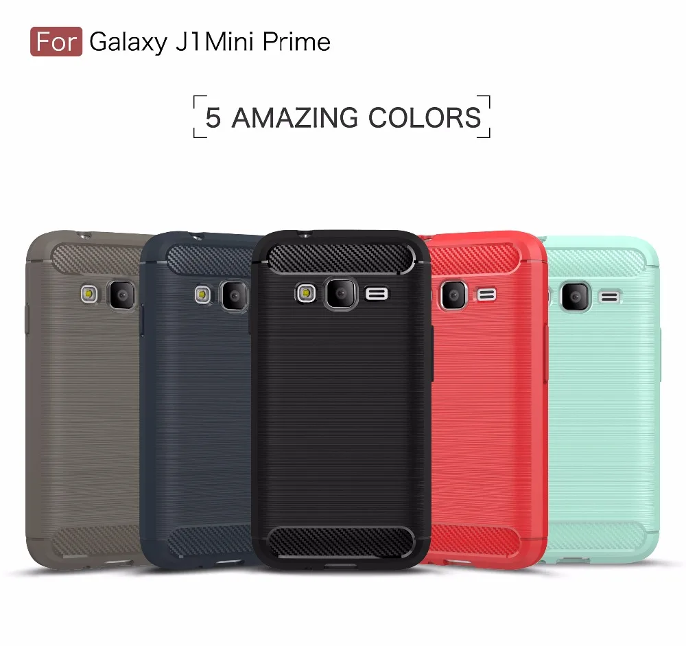 1PCS Phone Cases For Samsung Galaxy J1 mini prime Carbon Fiber armor fitted brushed back cover for J1mini |
