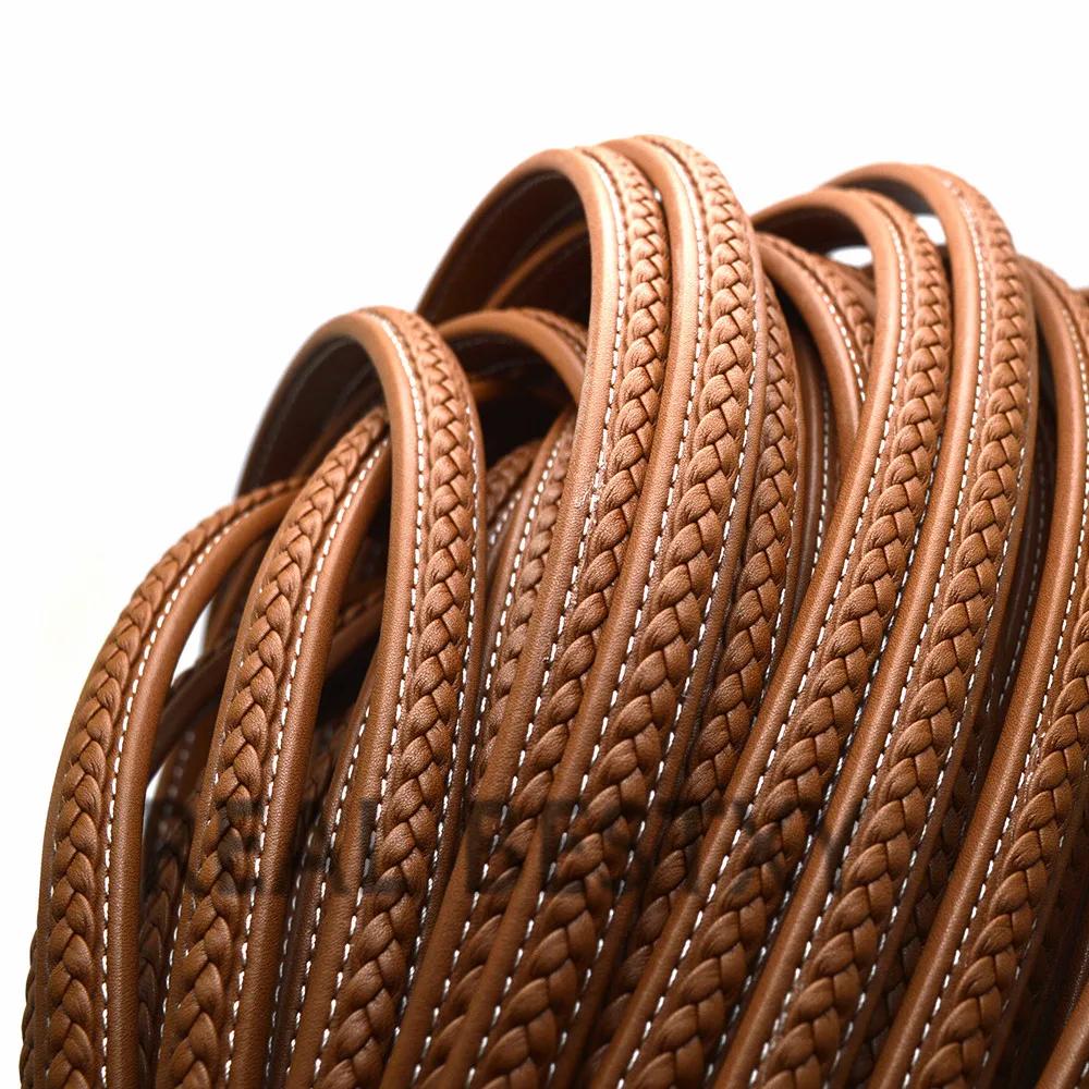 

REAL BESTXY 1m/lot 12*6mm flat wide braided cord for bracelets making flat braided leather cords wide leather cords for bracelet