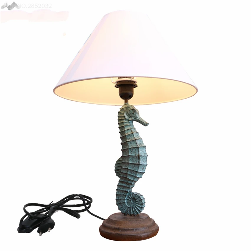 

LFH Nordic Style Hippocampus Creative Table Lamps Living Room Bedroom Bedside Llights Modern Minimalist Study Decorative lights