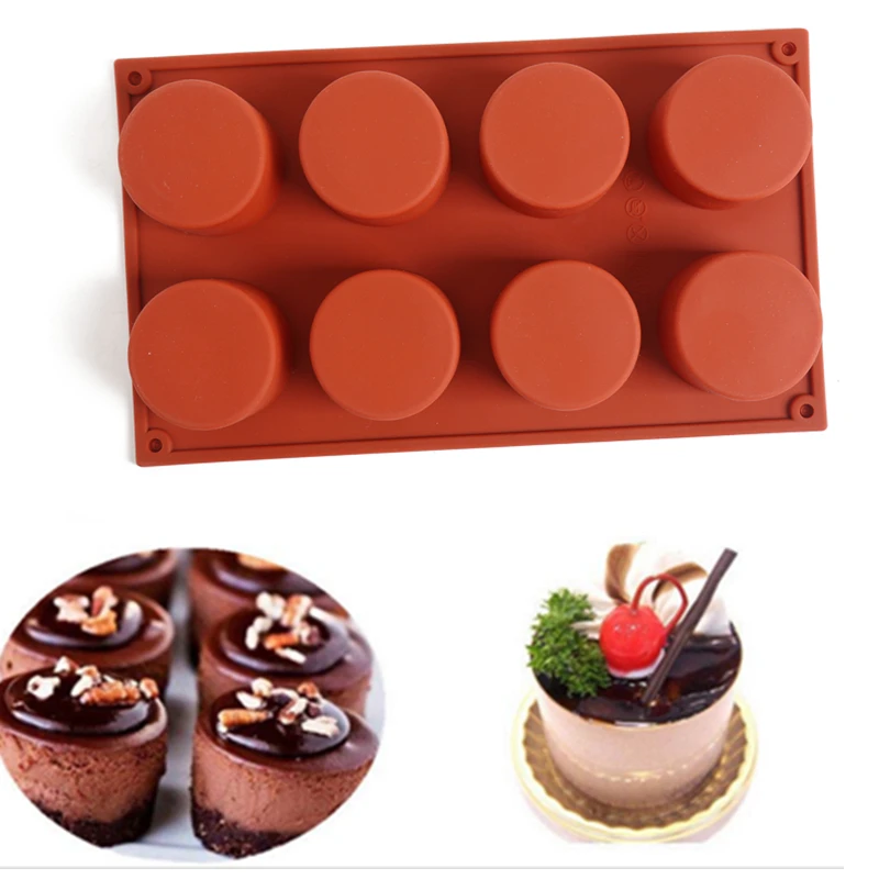 1 шт. 8 отверстий антипригарная форма для кексов силиконовая сделай сам круглая