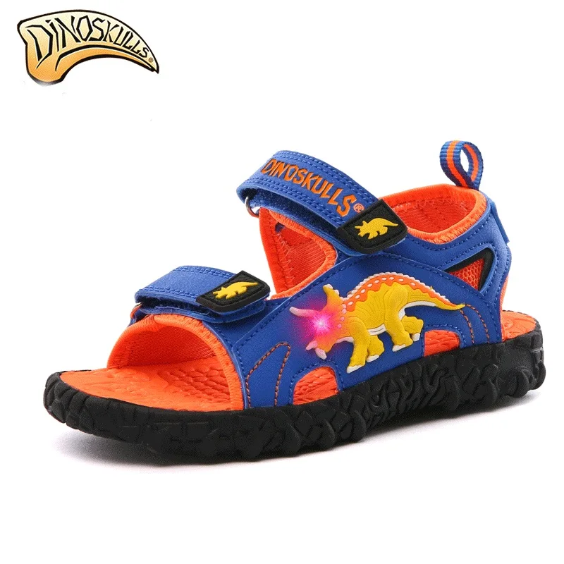 

Dinoskulls Boys Sandals 3D Dinosaur Light Up Led Sandals for Kids Boys 2019 Summer Beach Sandals Kids Sandalen Kinder 29-34#