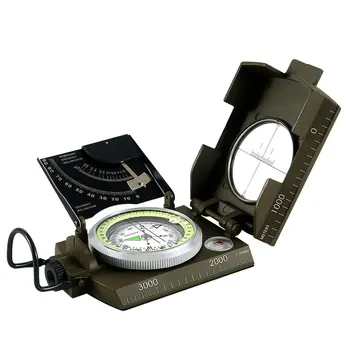 

VILEAD Multi-function Aluminum Alloy Outdoor Camping Compass Map Ruler Flip Climbing Cover Compass Outdoor Sports Giving Gifts