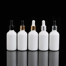9 Pcs 5/3 oz 50ml Round Frosted white Glass Bottle For Essential Oils romatherapy serum toner perfum With Pipette Eye Dropper