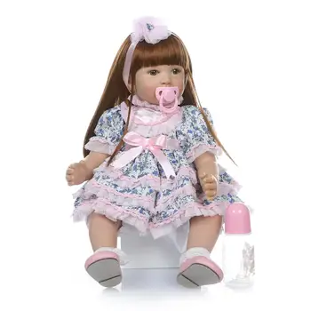 

60cm Real Reborn Silicone Girl doll lol toys Reborn Dolls Toys bonecas baby vinyl newborn princess toddler play house brinquedos