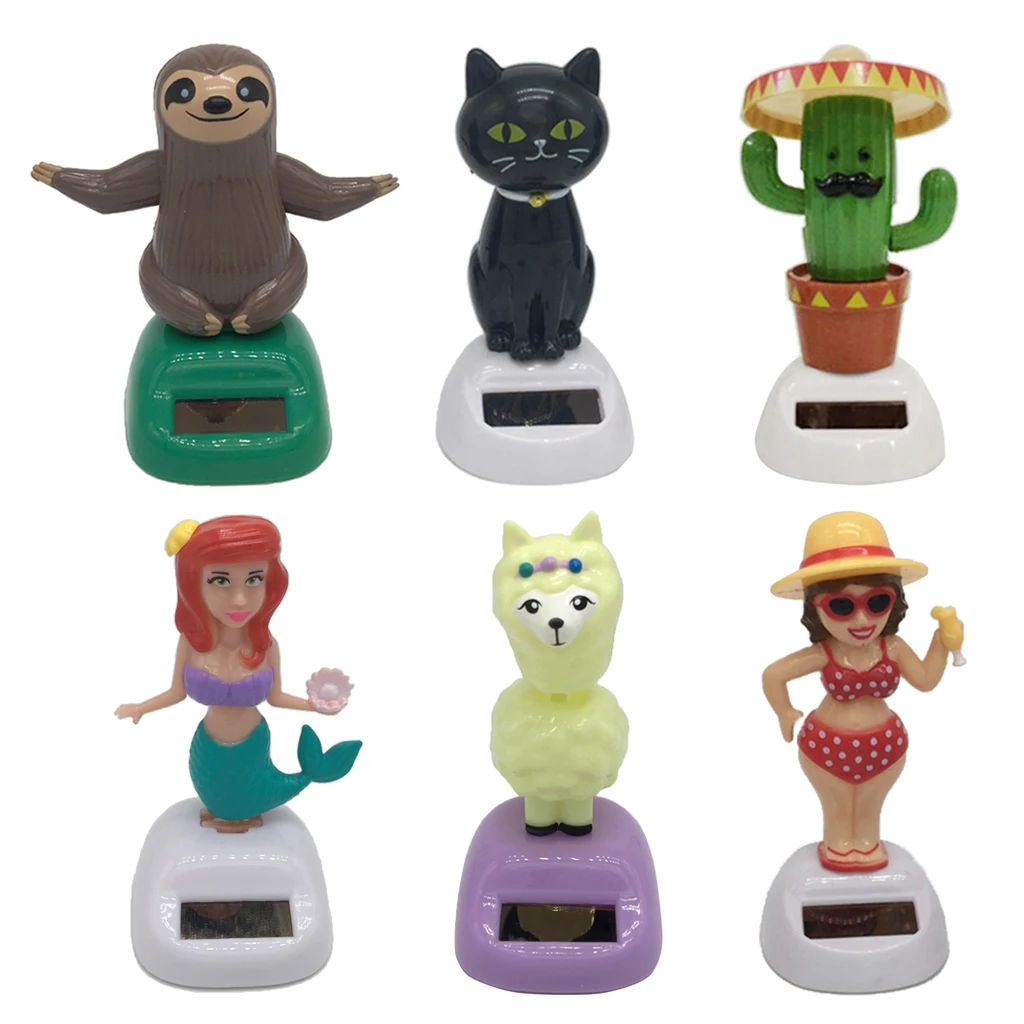 

Solar Powered Bobbling Toy Swing Shaking Alpaca Sheila Mermaid Home/Office/Auto Car Ornament