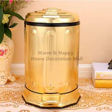 6L Европейская роскошь с ножками из нержавеющей стали педаль золото-pated контейнеры для мусора металлическая мусорная корзина мусорное ведро Корзина для переработки