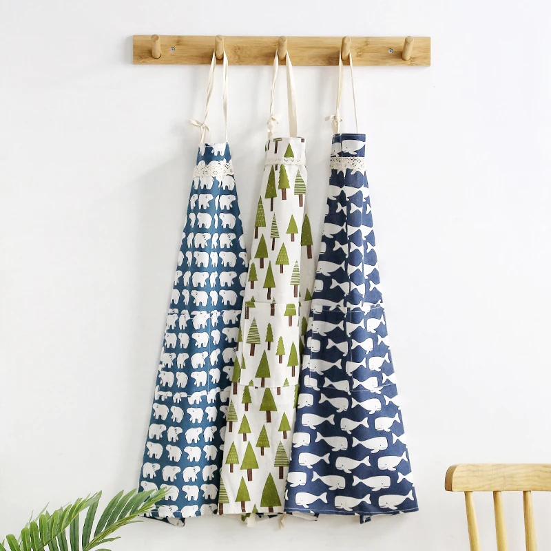 1 pcs Plaids Pattern Apron Woman Adult Children Bibs Home Cooking Baking Shop Cleaning Apron Kitchen Accessory