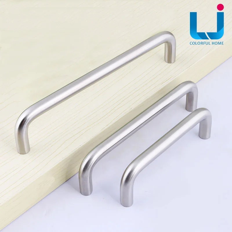 Modern Minimalist 304 Stainless Steel Handle Cabinet Drawer Glass Door Dressing Table Indoor Double Hole Large Aperture Handle