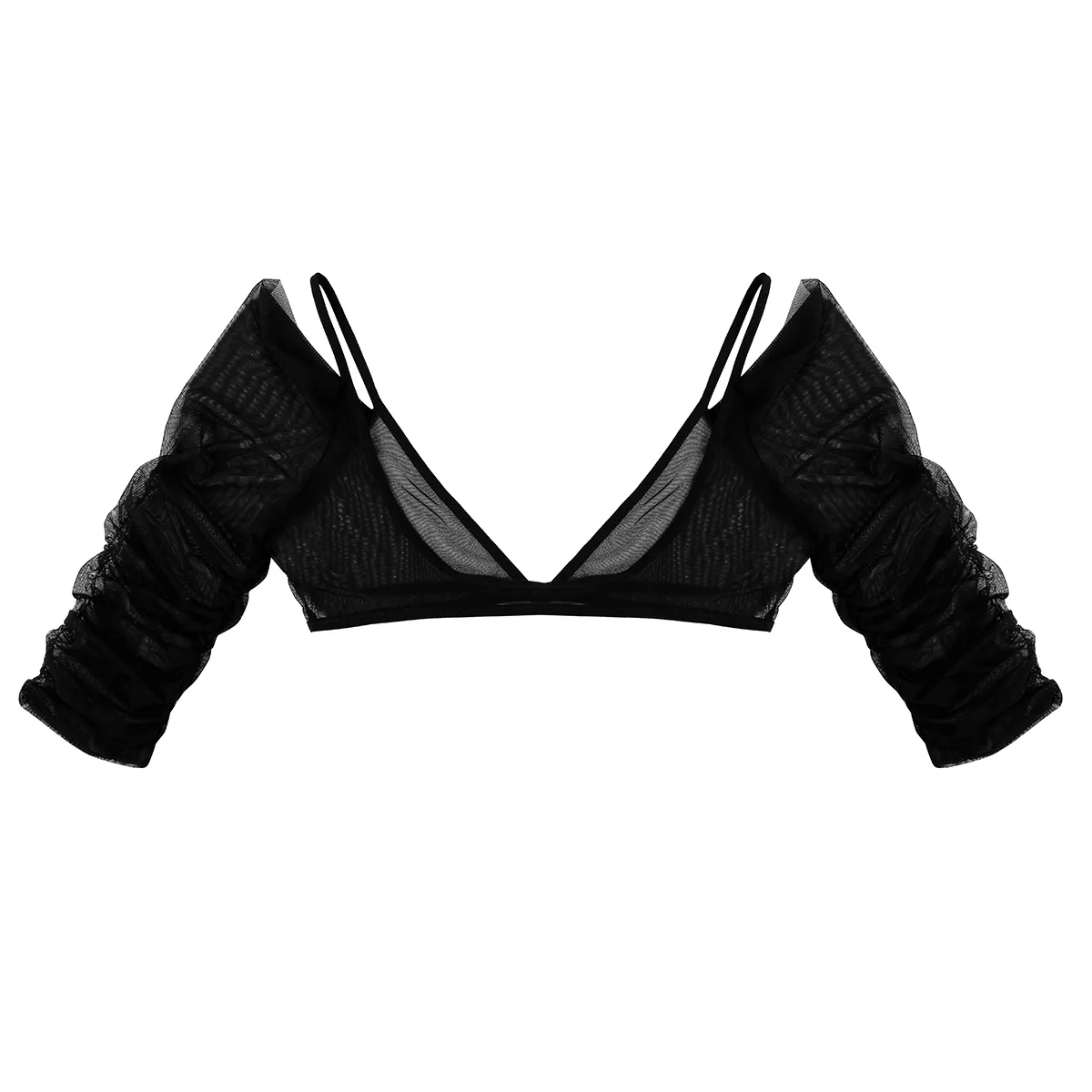 Black Soft Off Shoulder Short Tank Top, Transparent Bra, off-shoulder tank top, transparent bra, black tank top, mesh bra, see-through bra, sexy tank top, trendy transparent bra, layering bra, black off shoulder top, transparent lingerie, comfortable top, casual look top, sexy nightwear, see-through top, transparent mesh bra