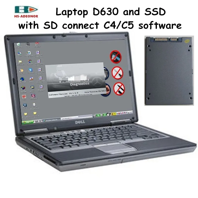 

2019 car diagnostic computer D630 and with Vediamo/DTS-monaco software SD C4 SSD For SD connector C4/C5 Car Diagnostics Tools