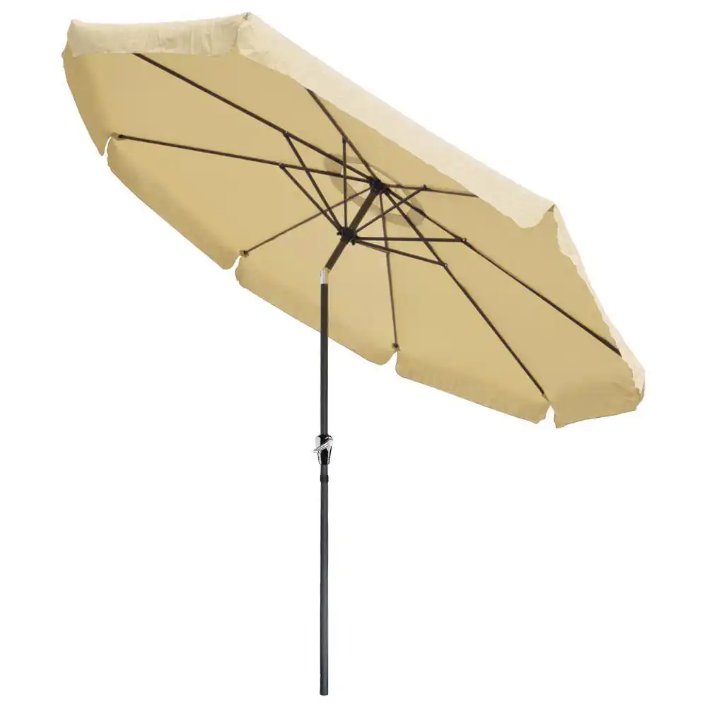 Yescom 10ft Aluminum Outdoor Patio Umbrella W Crank Tilt Deck Market Yard Beach Pool Cafe Beige Aliexpress