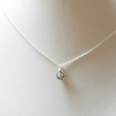 

PINJEAS PINJEAS 925 necklaces Rainbow Natural Delicate Moonstone Crystal Stone handmade Pendant choker with Chain Jewelry