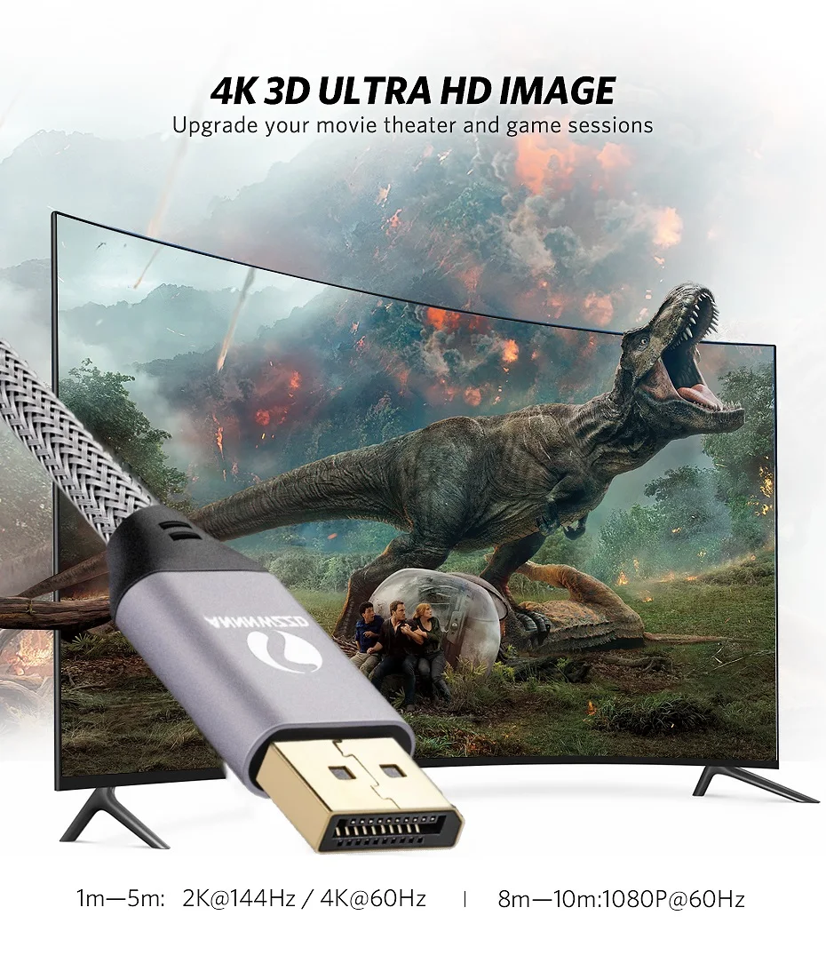 Кабель DisplayPort 4K 60Hz DP 1 2 версия шнур Ultra HD 3D для HDTV PC видеокарты ноутбук проектор
