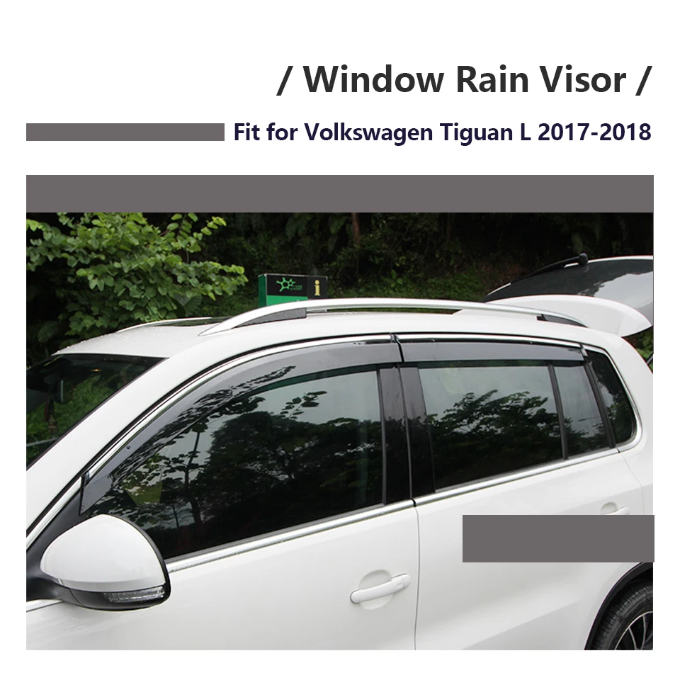 NOANS 4 шт. наклейки для Volkswagen VW Tiguan L 2018 2017 Автомобиль Аксессуары Укладка ABS Windows Солнце Дождь козырек дверь щит отделкой