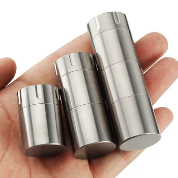 

S/M/L Pure Titanium Waterproof Sealing Tank Layered Independent Storage Potable Drug Bottle Outdoor Survival Supplies