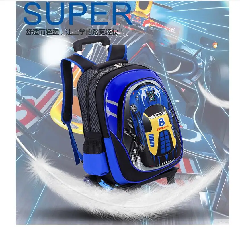 3D школьные сумки на колесиках, школьные рюкзаки на колесиках, детские школьные рюкзаки на колесиках для мальчиков, детские дорожные сумки
