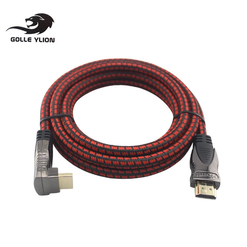 Качественный HDMI кабель 90 градусов прямой угол 1 4 В Высокоскоростной 1080P 3D