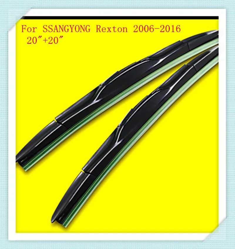 

3 Section Rubber windshield wiper Blade For SSANGYONG Rexton 2006 2007 2008 2009 2010 2011 2012 2013 2014 2015 2016 20"+20"