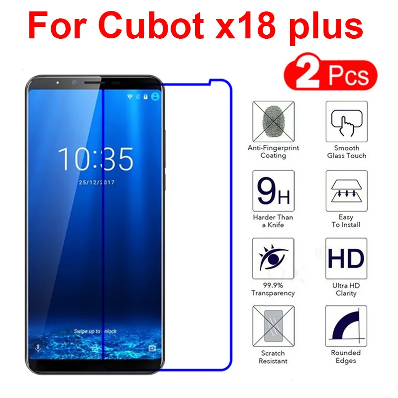 

2PCS Tempered Glass Cubot x18 Plus Screen Protector Phone Films Explosion Proof Tempered Glass Screen Protector Cubot x18 Plus