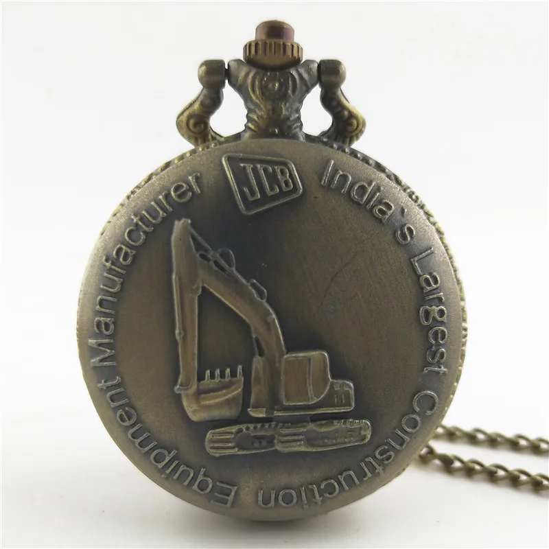 

Casual Antique Bronze JCB Excavator+Horse+Cross Quartz Pocket Watch Pendant Necklace Men's And Women's Pocket Watch For Gift
