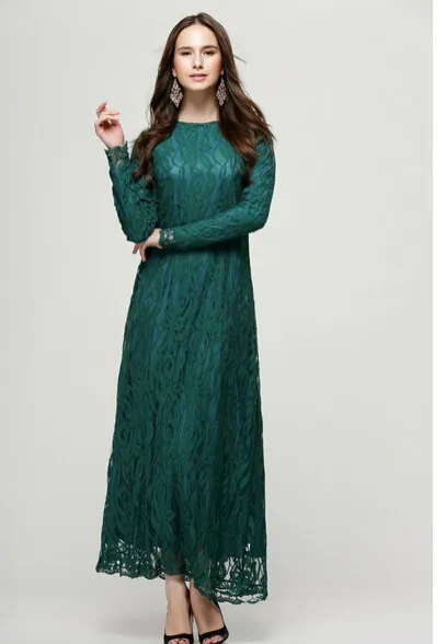 10 шт./лот Federal Express быстро исламский мусульманский кружево Элегантное платье для Для женщин длинное платье Малайзии S Дубай платье в турецком стиле