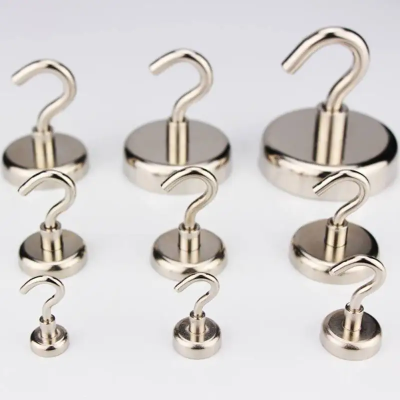 

1pc strong Magnetic Hooks for hanging Wall Hooks Power Hook Magnet Holder Super Heavy Neodymium Rare Earth Suction For Home Door