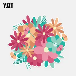 YJZT 13,6*12,6 см крашеный цветок Декор персонализированные автомобильные наклейки Высокое качество 11A0937