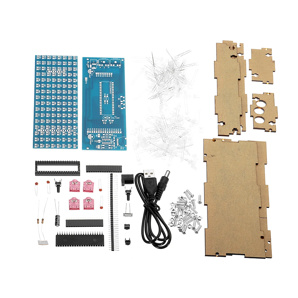 

8*16 mm LED DIY Microcontroller Board Music Spectrum Display Kits Audio Level Indicator