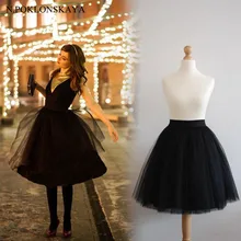 N. POKLONSKAYA, 6 слоев, фатиновая юбка принцессы, эластичная высокая талия, миди, юбки размера плюс, Женская юбка-пачка, юбка подружки невесты, Saia Faldas