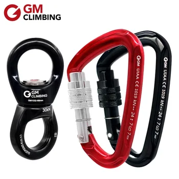 

GM Climbing Rope Swivel Connector Device CE 30kN Micro Rotator Spinner Rock Climbing Arborist Backyard Swing Hammock US Stock