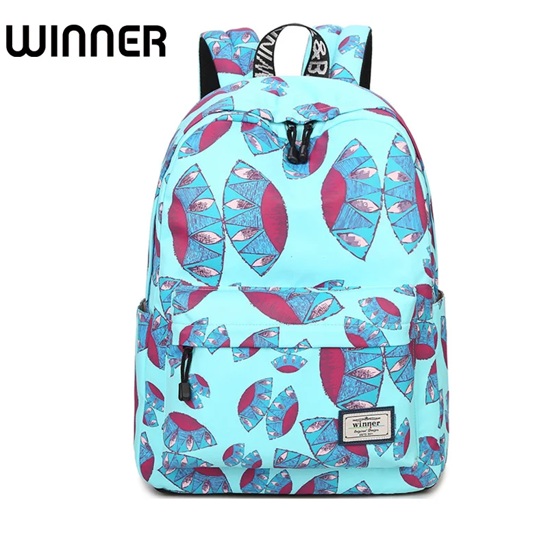 High Quality Waterproof Laptop Backpack Women Blue Space Flying UFO Printing Cute Bookbag Lady School Bag for Teen Girls
