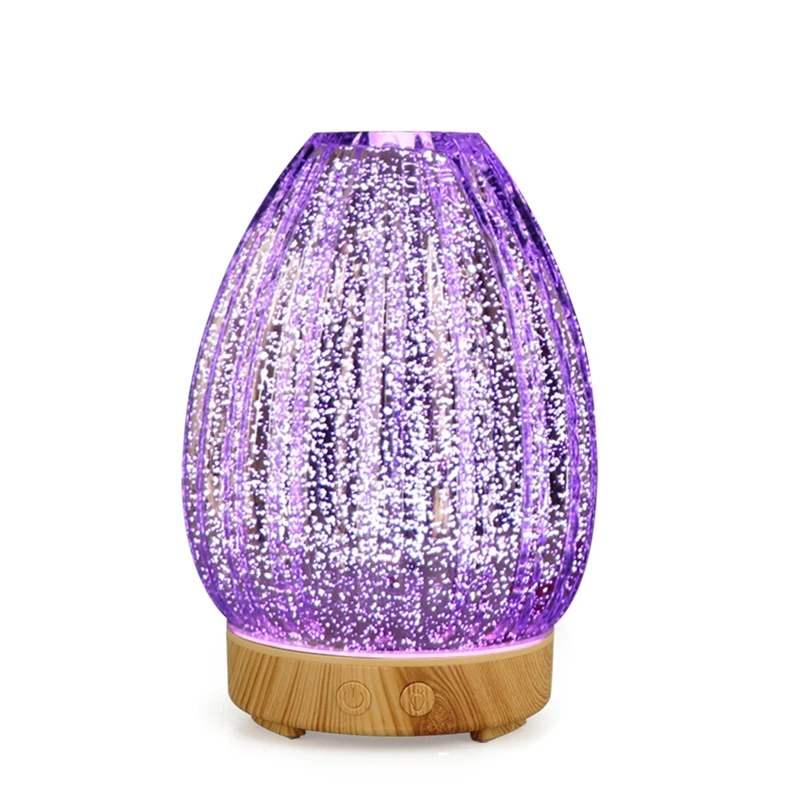

3D Led Night Light Air Humidifier Glass Vase Shape Aroma Essential Oil Diffuser Mist Maker Ultrasonic Humidifier Gift Eu Plug