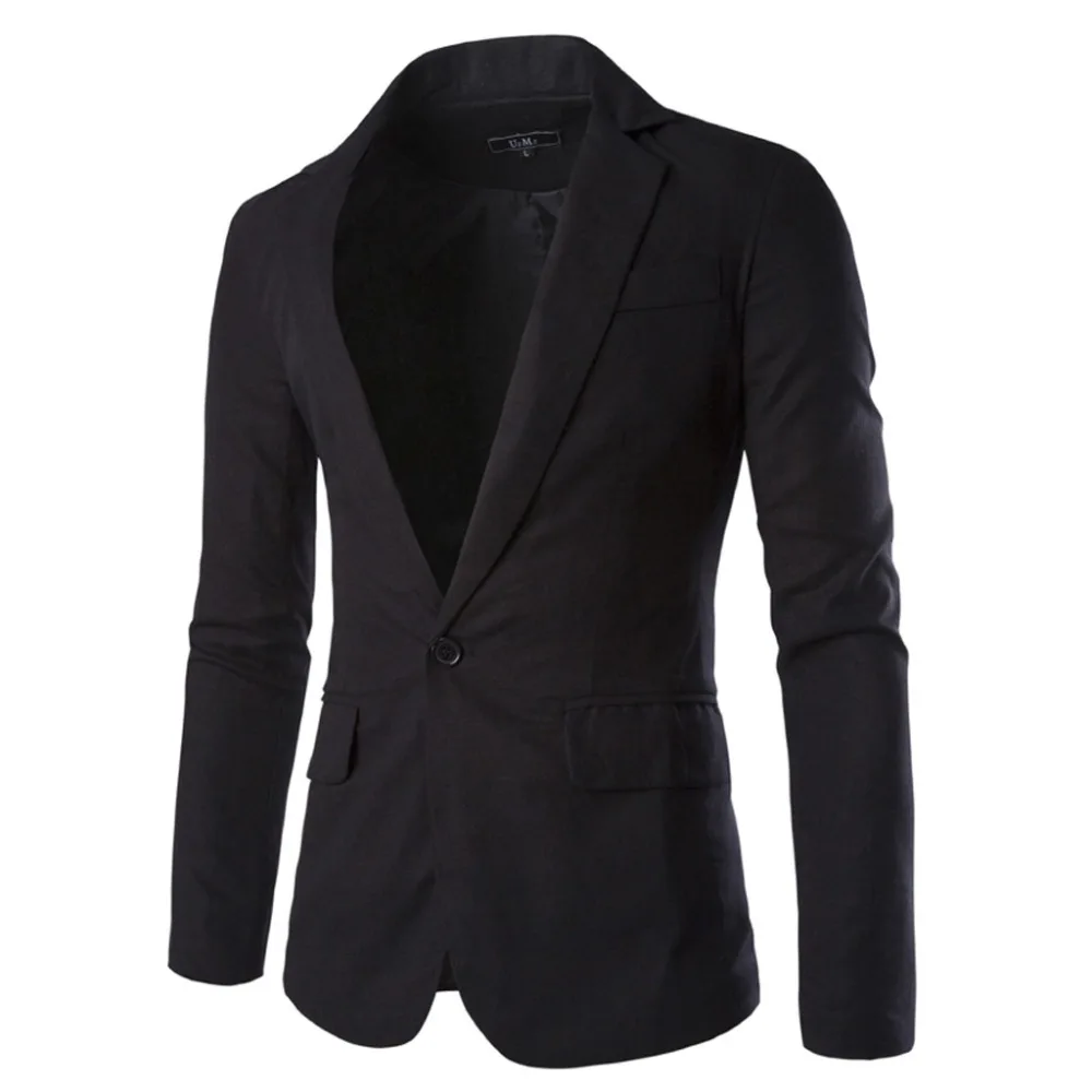 Мужской Стильный повседневный однотонный Блейзер, деловая, свадебная, праздничная верхняя одежда, пиджак, пиджак, деловой пиджак, мужской офисный классический костюм L15