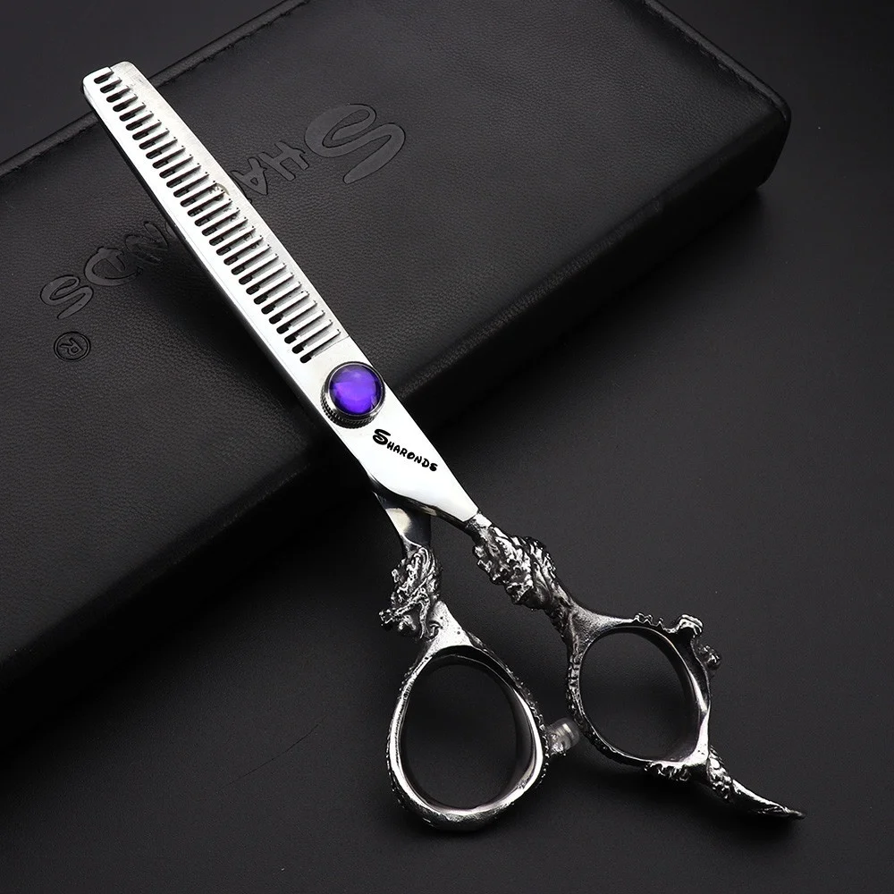 Silver dragon barbershop hairdressing scissors hair professional sapphire high quality steel cutting thinning shear kit tesoura Silver dragon barbershop hairdressing scissors hair professional sapphire high quality steel cutting thinning shear kit tesoura