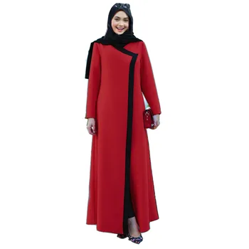 

Abaya Dress Casual Muslim Spring Autumn 2018 Women Patchwork Maxi Long Dress Vintage Oman Robes