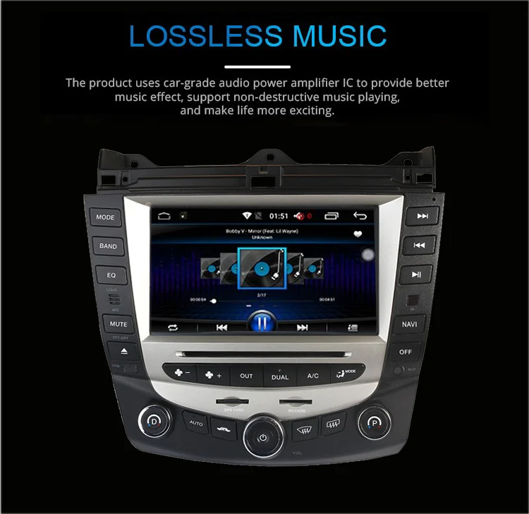 Sale Android 6.0 Quad Core car dvd player gps navigation for honda accord 7 2003-2007 EURO car Radio dual / Single Zone Climate 3