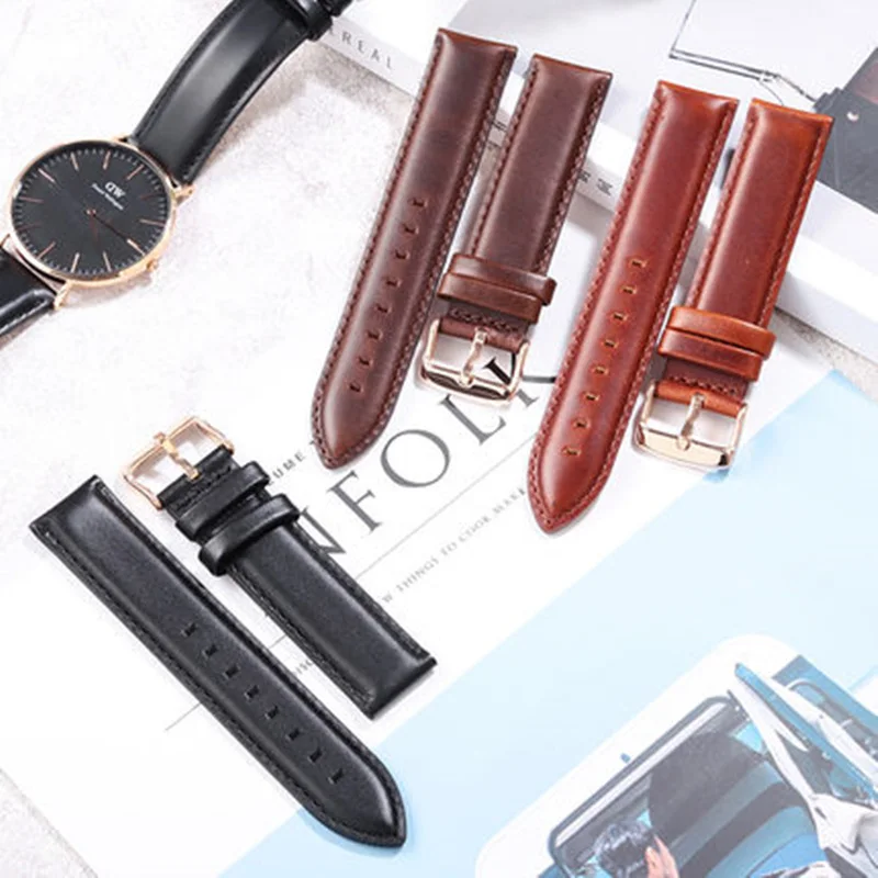 

Otmeng for 13 14 17 18 19 20 mm Compatible For DW Tissot IWC For Daniel Wellington Leather Watchband