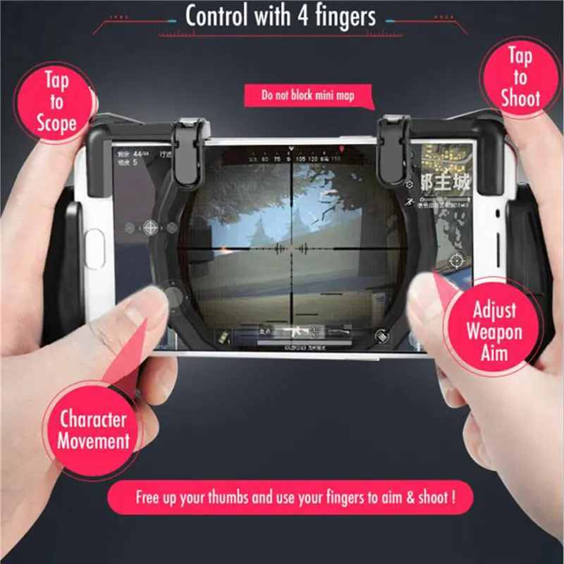 1pair L1R1 Touch Mobile Game Fire Button Shooter aim key For Survivor Royale/PUBG/Knives out/Rules of Survival Games trigger 4.0