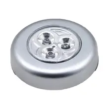 Круглая лампа под шкаф толчок 3 светодиодный сенсорный контроль ночник палка на лампе домашняя кухня спальня автомобильное использование