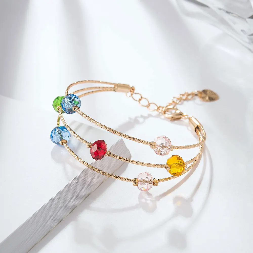 

QGGLE Bangle For Women Gold Color Color Resin Bracelet
