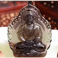 Свет Пятно Ice обсидиановый кулон и Амитабха'm буддизм Yu буддизм, богиня