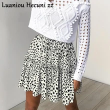 Chu Ni, сексуальная женская короткая юбка с леопардовым принтом, эластичная плиссированная мини-юбка с высокой талией, летние повседневные женские юбки больших размеров ON82