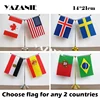 YAZANIE 14*21cm Choose 3 or 4 Countries Table Desk Flag with Stainless Steel Base & Pole Table Flag Stand World Country Flags ► Photo 2/6