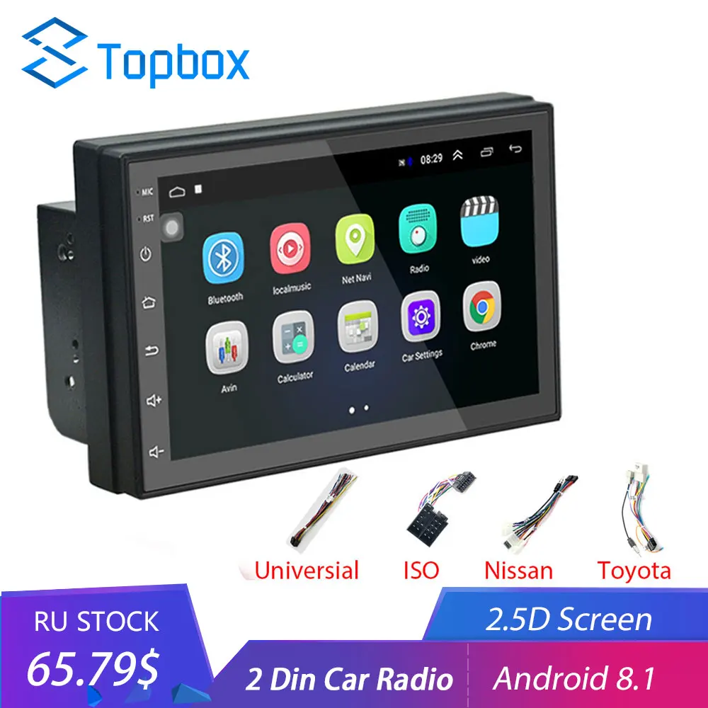 

Topbox Android 8.1 2 Din Car radio Multimedia Video Player Universal auto Stereo GPS MAP For Volkswagen Nissan Kia Toyota