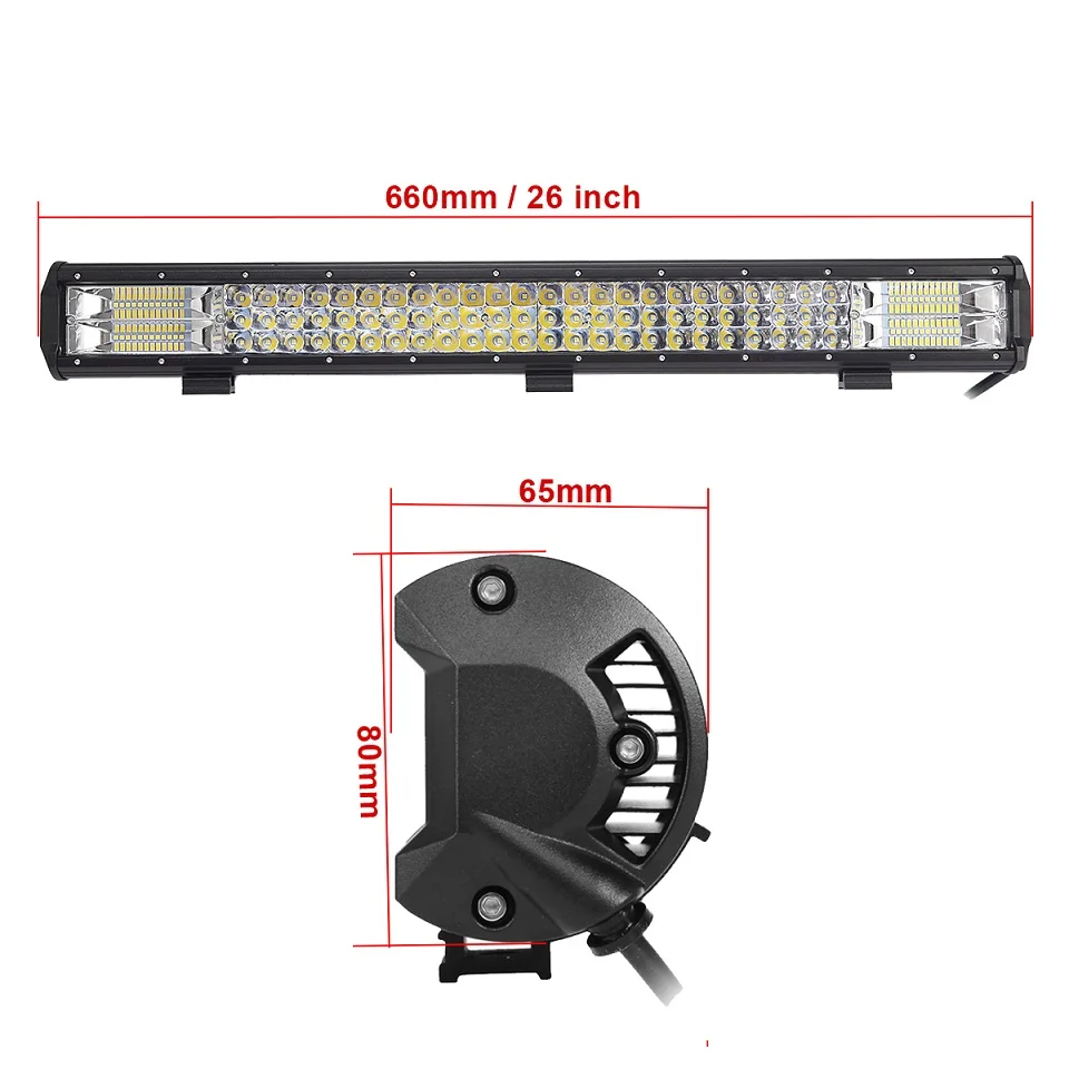 Z& L 4-31 дюймов внедорожный 12 В 24 В светодиодный светильник бар автомобильный Трактор Лодка внедорожный 4WD 4X4 грузовик внедорожник ATV COMBO внедорожный Вождение противотуманная Рабочая лампа - Цвет: 26INCH COMBO